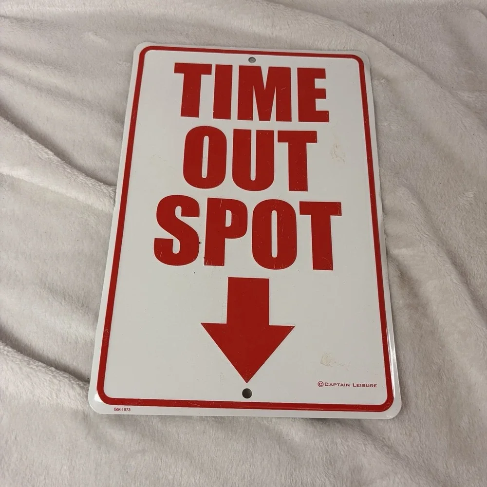 Vintage Inspired Metal Sign Time Out Spot 12x8 Captain Leisure Retro Wall Decor